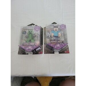 MINECRAFT CAVES AND CLIFFS CREEPER & Steve  Mattel figure Toy